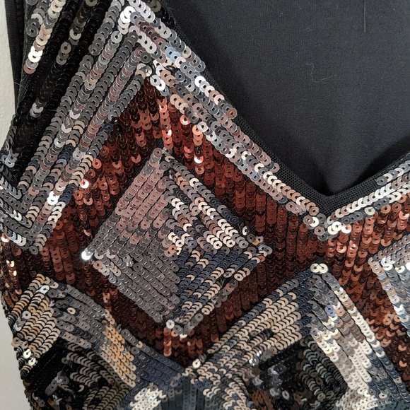 H & M Bronze Silver Black Sequin Size S - Picture 2 of 6